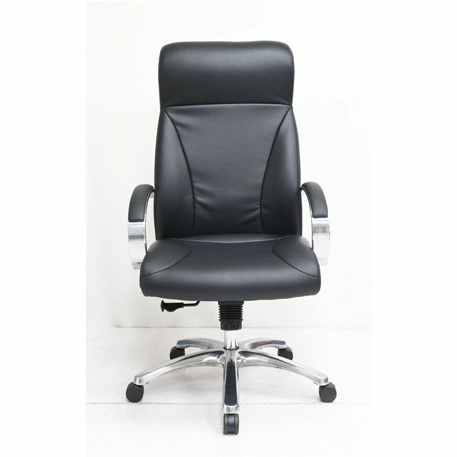 Lorell Pike High Back Executive Chair - High Back - Black - Polyurethane - Armrest - 1 Each