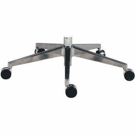 Lorell Fuerte Executive/Conference High-Back Chair with Polished Aluminum Arms - High Back - Black - Poly, Polyurethane - Armrest - 1 Each