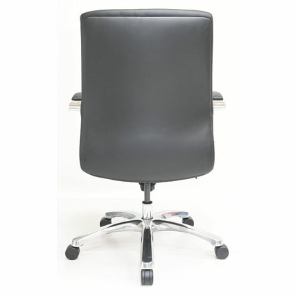 Lorell Pike Mid-Back Executive Chair - Mid Back - Black - Polyurethane - Armrest - 1 Each