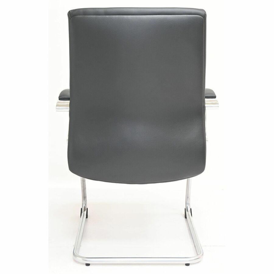 Lorell Pike Executive Guest Chair - Low Back - Cantilever Base - Black - Polyurethane - Armrest - 1 Each
