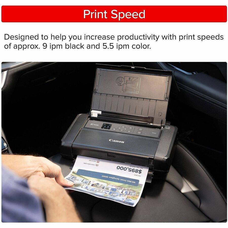 Canon PIXMA TR160 Portable Wired/Wireless Inkjet Printer - Color - 4800 x 1200 dpi Print - 50 Sheets Input - Wireless LAN - Apple AirPrint, Canon PRINT App, Mopria Print Service, Wi-Fi Direct, PIXMA Cloud Link, Canon Print Service Plug-in, Canon Creati...