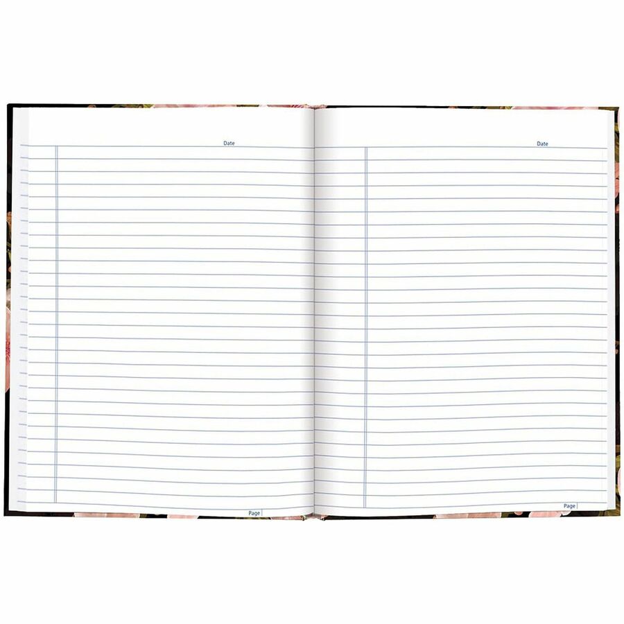 Blueline Cherry Tree Lane Notebook - 192 Pages - Ruled Margin - 9 1/4" x 7 1/4" Sheet Size - Cherry Tree Lane Cover - Smooth, Hard Cover, Sturdy, Self-adhesive Tab, Index Sheet, Acid-free Paper, Durable - Recycled - 1 Each