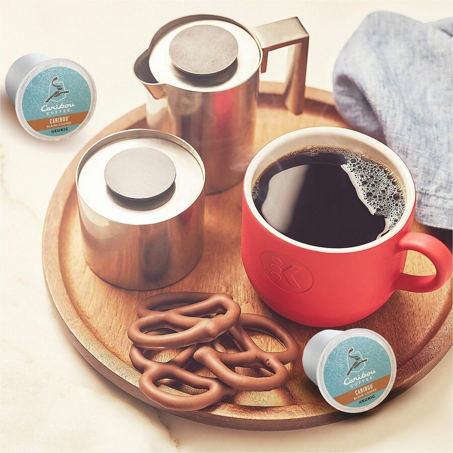 Caribou Coffee&reg; K-Cup Blend Coffee - Compatible with Keurig K-Cup Brewer - 24 K-Cup - K-Cup - Caribou Blend - 4 / Carton