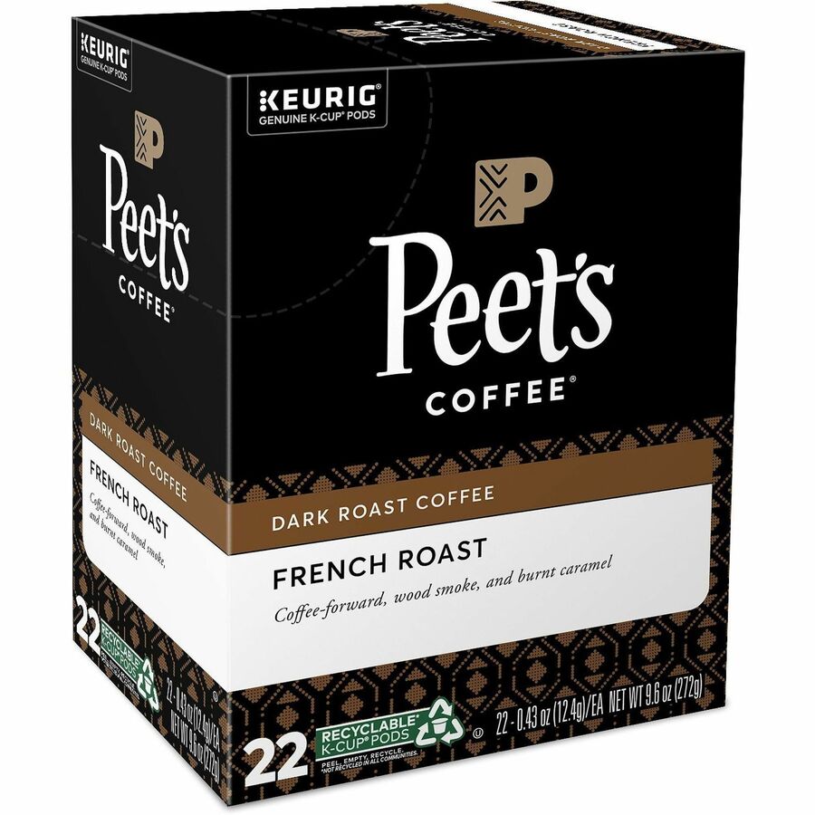 Peet's Coffee™ K-Cup French Roast Coffee - Compatible with Keurig Brewer - Dark - 22 K-Cup - K-Cup - French Roast - 4 / Carton