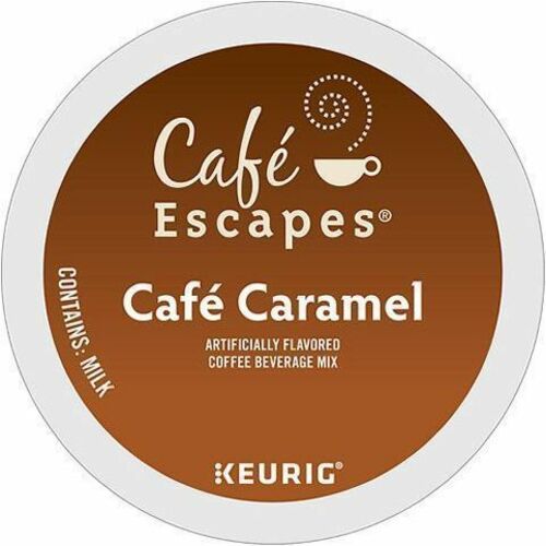 Caf&eacute; Escapes&reg; K-Cup Cafe Caramel Coffee - Compatible with Keurig K-Cup Brewer - 24 K-Cup - K-Cup - Caramel - 4 / Carton