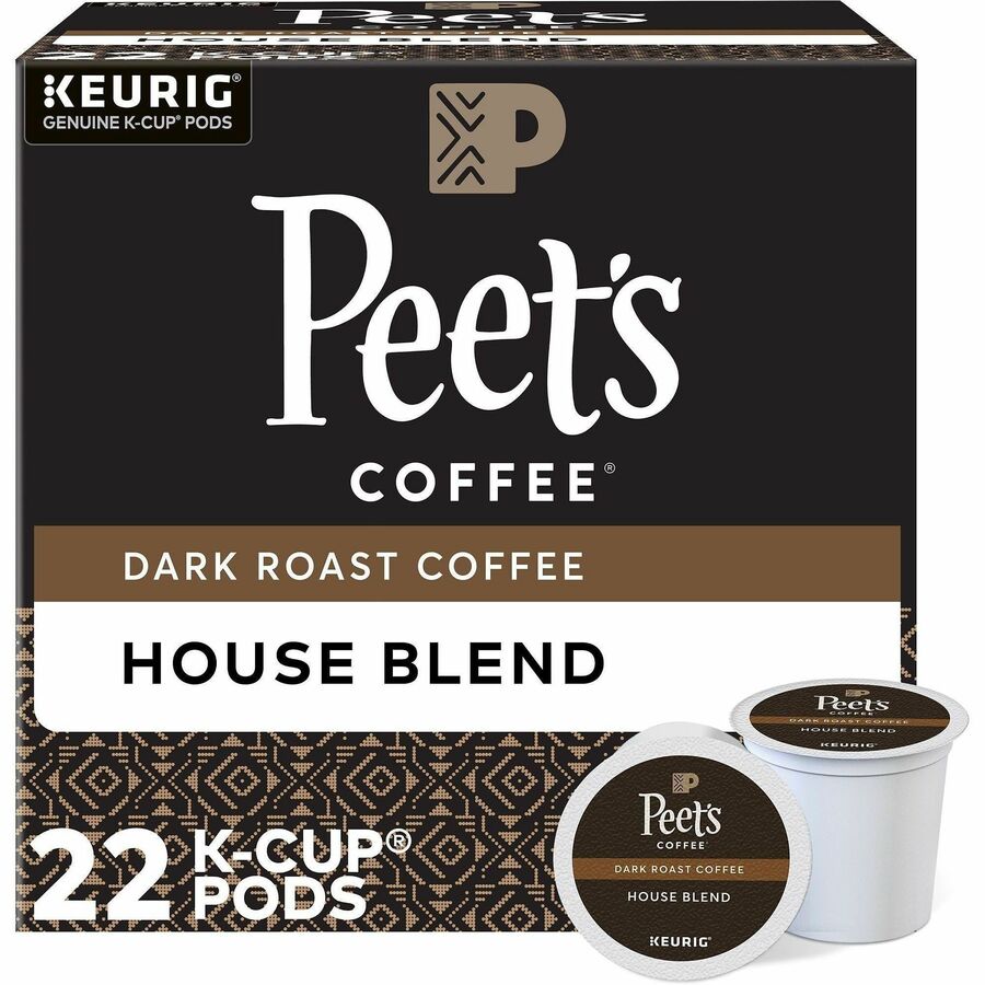 Peet's Coffee&reg; K-Cup House Blend Coffee - Compatible with Keurig Brewer - Dark - 22 K-Cup - K-Cup - House Blend - 4 / Carton