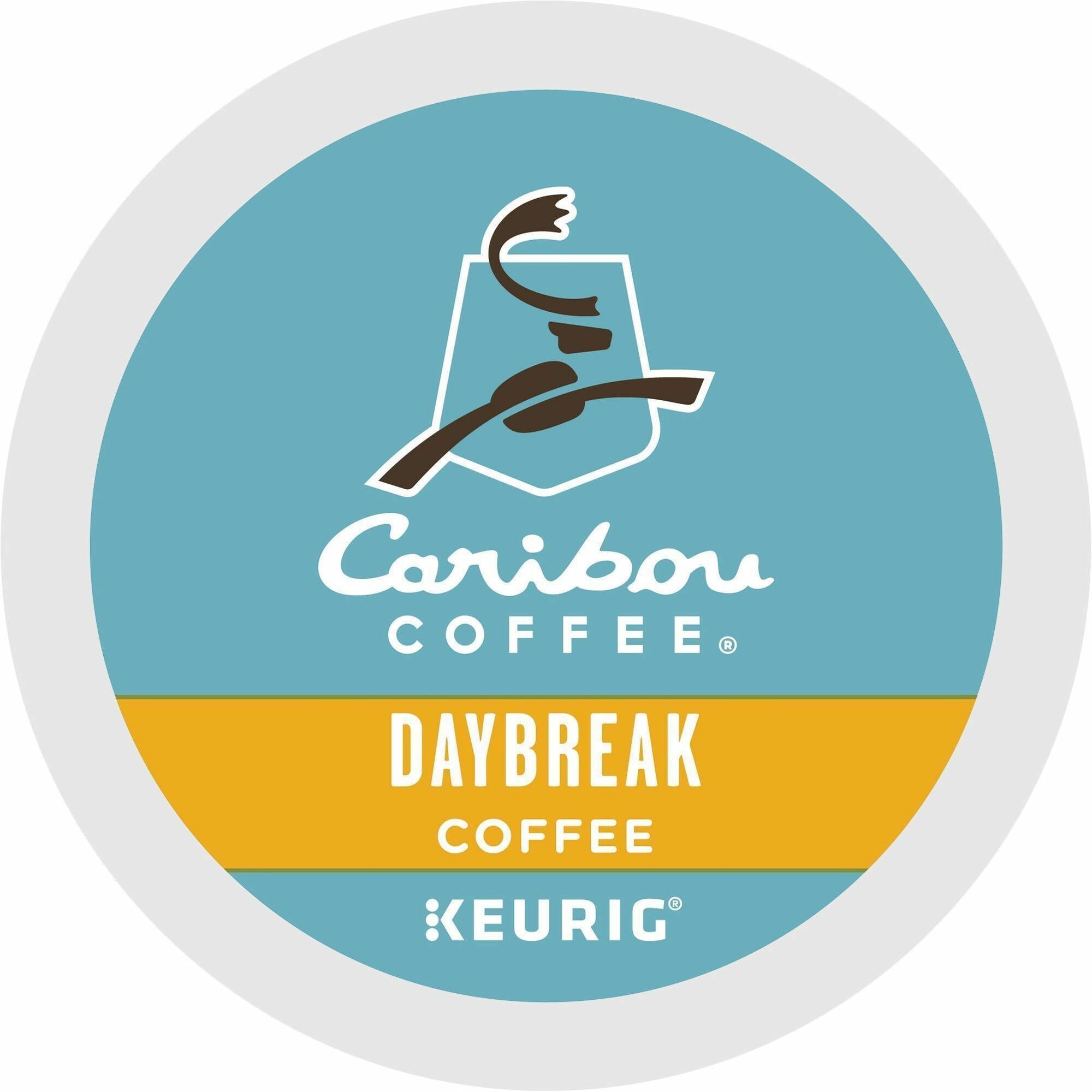 Caribou Coffee&reg; K-Cup Daybreak Coffee - Compatible with Keurig K-Cup Brewer - Light - 24 K-Cup - K-Cup - Daybreak Morning Blend, Nutty - 4 / Carton