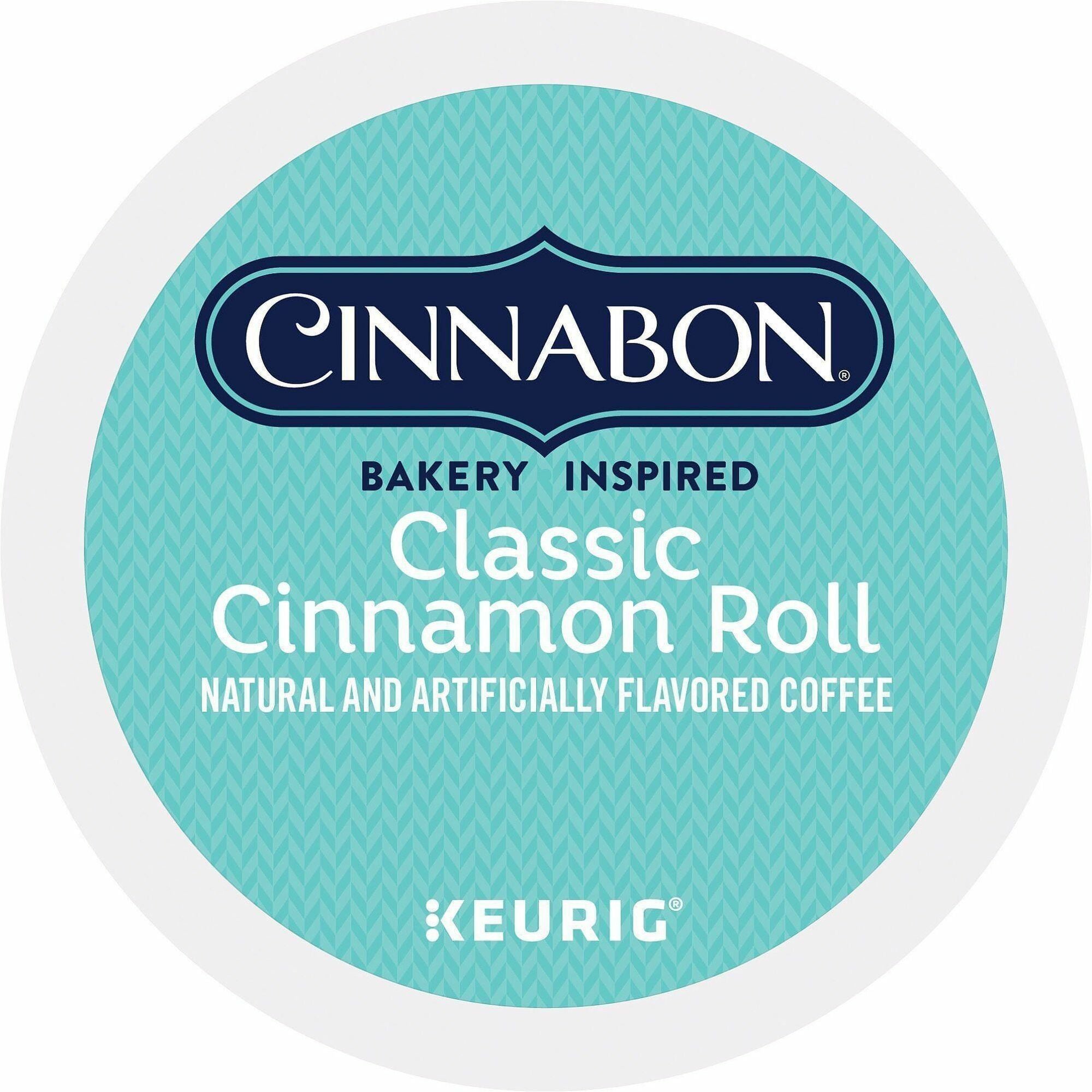 Cinnabon&reg; K-Cup, Pod Classic Cinnamon Roll Coffee - Compatible with Keurig Brewer - Light - 24 K-Cup - K-Cup, Pod - Classic Cinnamon Roll - 4 / Carton