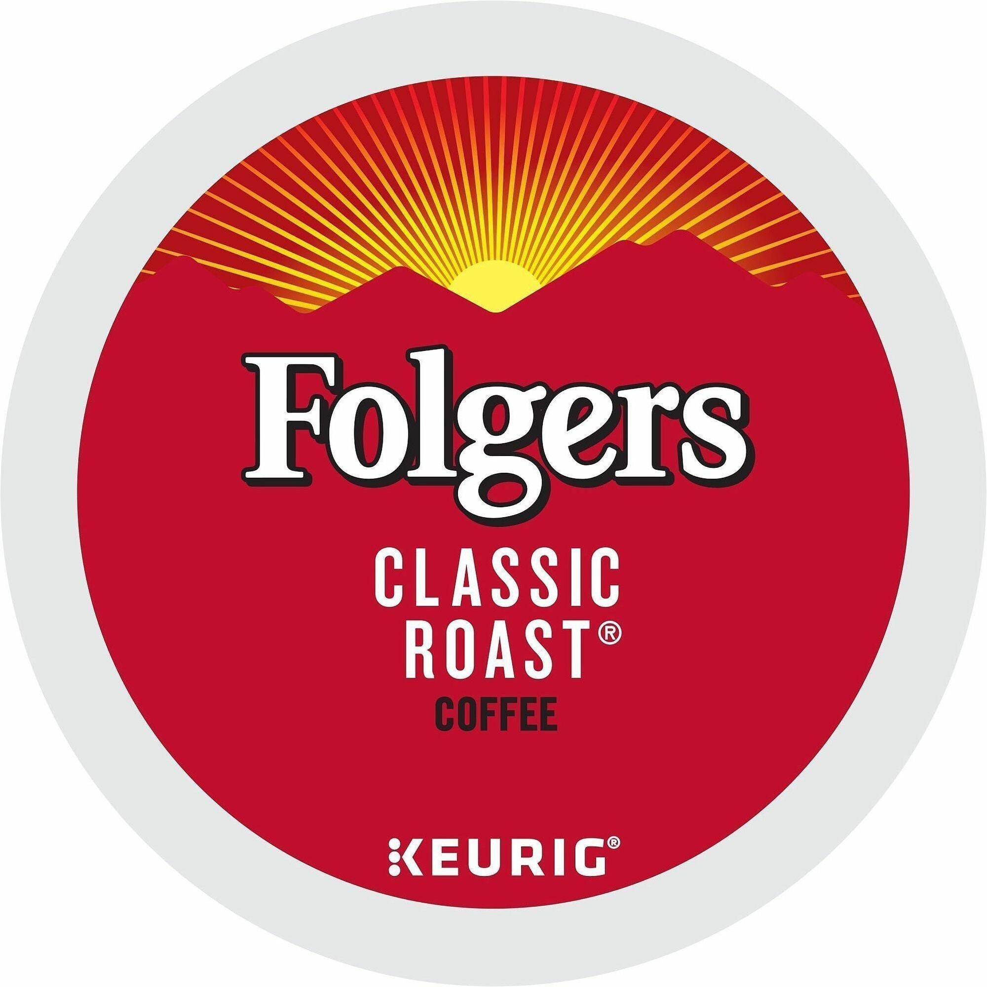 Folger K-Cup Classic Roast Coffee - Compatible with Keurig K-Cup Brewer - American - Medium - 24 K-Cup - K-Cup - Classic Roast - 4 / Carton