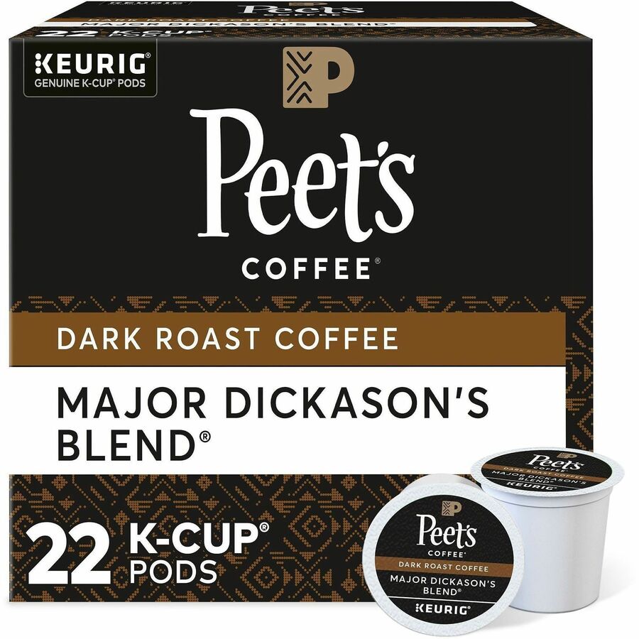 Peet's Coffee™ K-Cup Major Dickason's Blend Coffee - Compatible with Keurig Brewer - Dark - 22 K-Cup - K-Cup - Major Dickason's - 4 / Carton