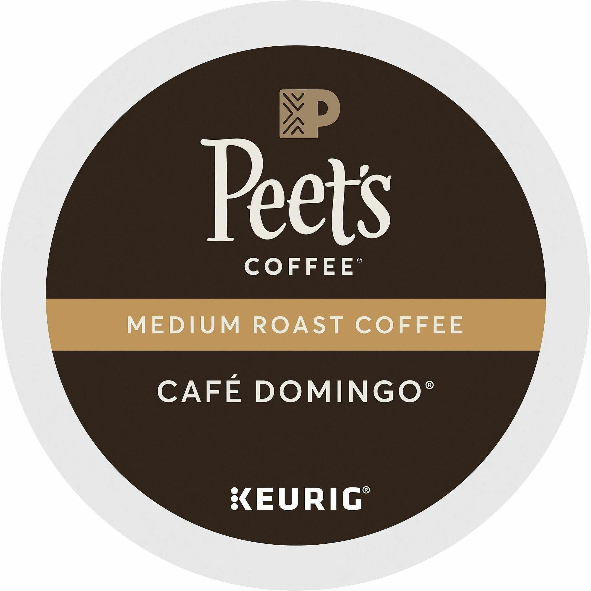 Peet's Coffee™ K-Cup Cafe Domingo Coffee - Compatible with Keurig Brewer - Medium - 22 K-Cup - K-Cup - Cafe Domingo - 4 / Carton