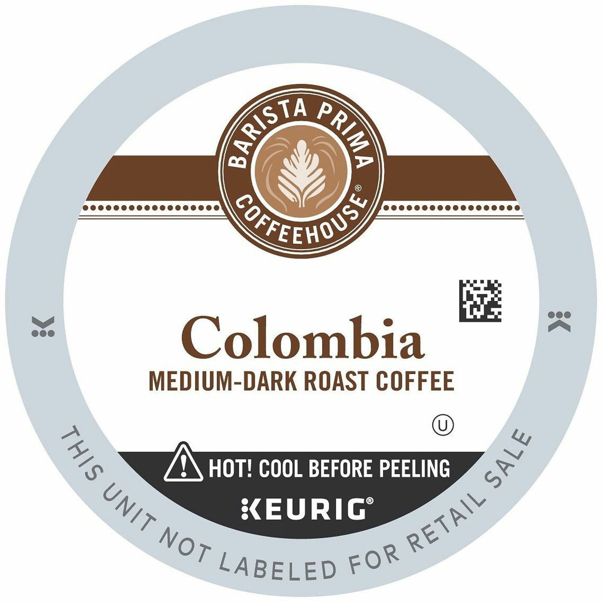 Barista Prima K-Cup, Pod Colombia Coffee - Compatible with Keurig Brewer - Medium/Dark - 24 K-Cup - K-Cup, Pod - Colombia - 4 / Carton