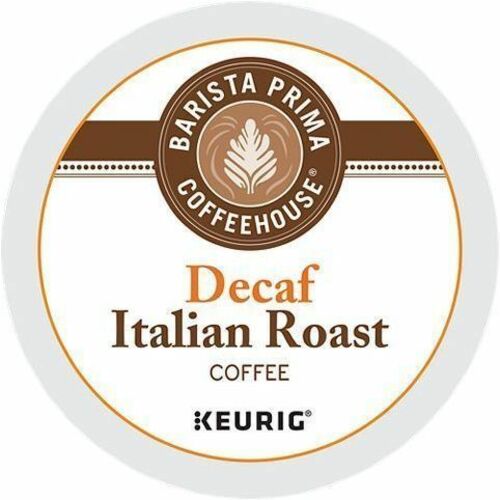 Barista Prima Coffeehouse&reg; K-Cup Italian Roast Decaf Coffee - Compatible with Keurig K-Cup Brewer - Dark - 24 K-Cup - K-Cup - Italian Roast, Colombia - Kosher - Decaffeinated - 4 / Carton