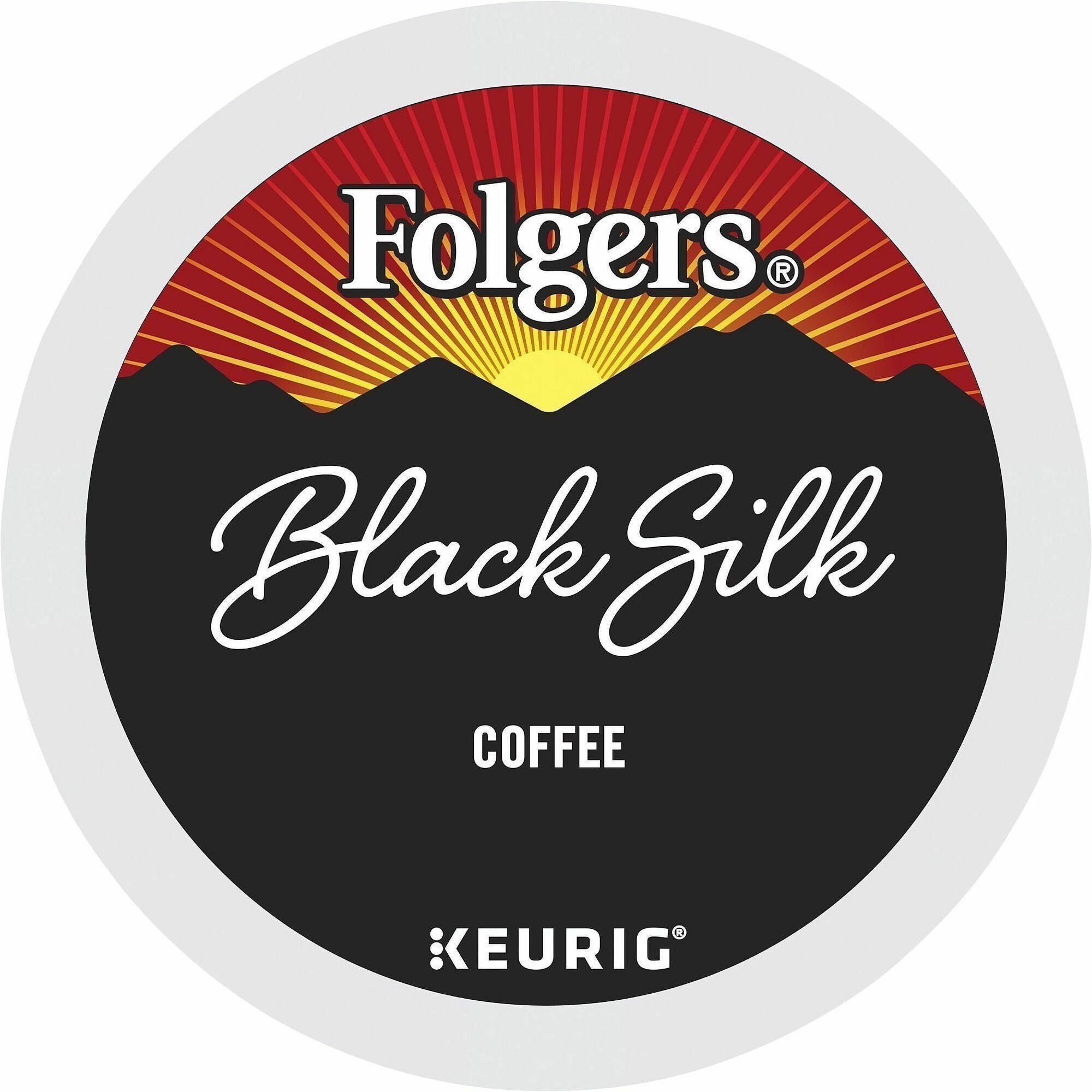 Folgers&reg; K-Cup Black Silk Coffee - Compatible with Keurig K-Cup Brewer - Dark - 24 K-Cup - K-Cup - Black Silk - 4 / Carton