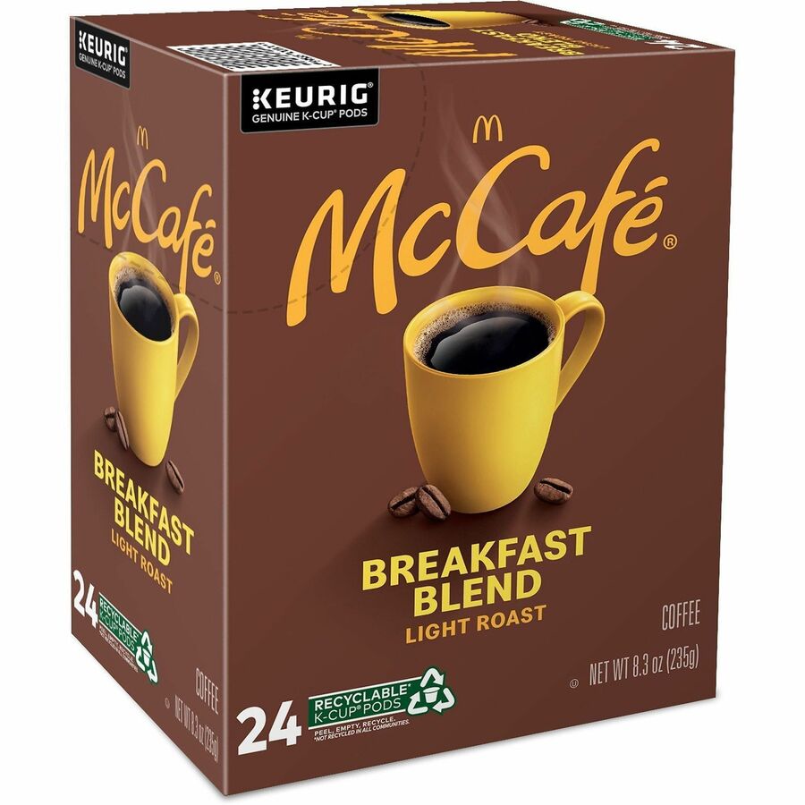 McCaf&eacute;&reg; K-Cup Breakfast Blend Coffee - Compatible with Keurig K-Cup Brewer - Light - 24 K-Cup - K-Cup - Breakfast Blend - 4 / Carton