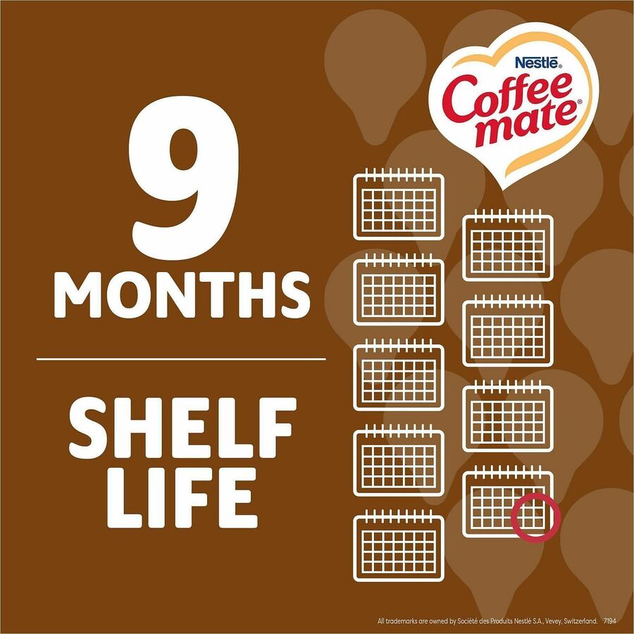 Coffee mate Creamer Snickers Flavor Singles - Chocolate, Nut, Caramel, Snickers Flavor - 0.38 fl oz (11 mL) - 1 Serving - 50 Singles/Box - 4 / Carton