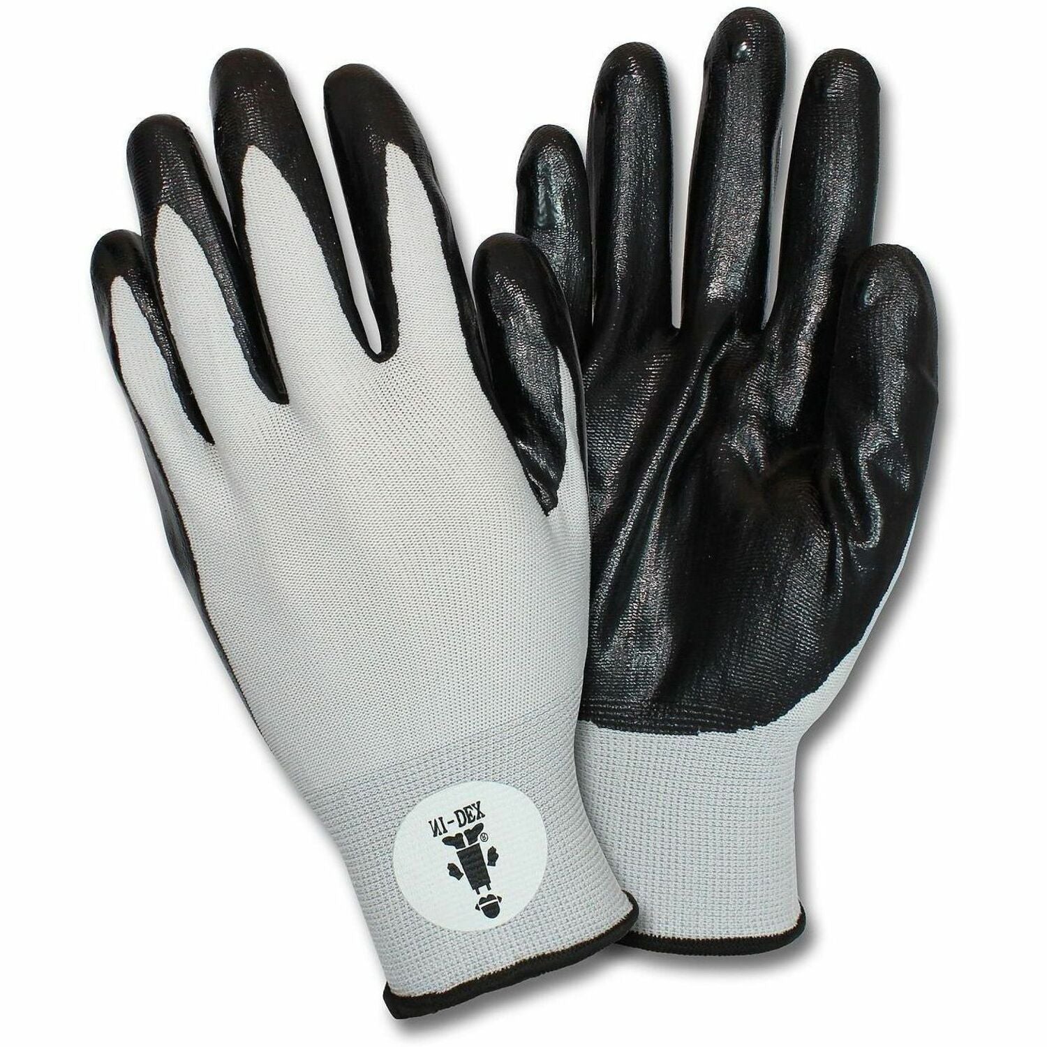 Safety Zone Knit Nitrile-Coated Gloves - X-Large Size - Nitrile, Nylon - Black, Gray - Knitted, Durable - For Industrial - 1 Dozen
