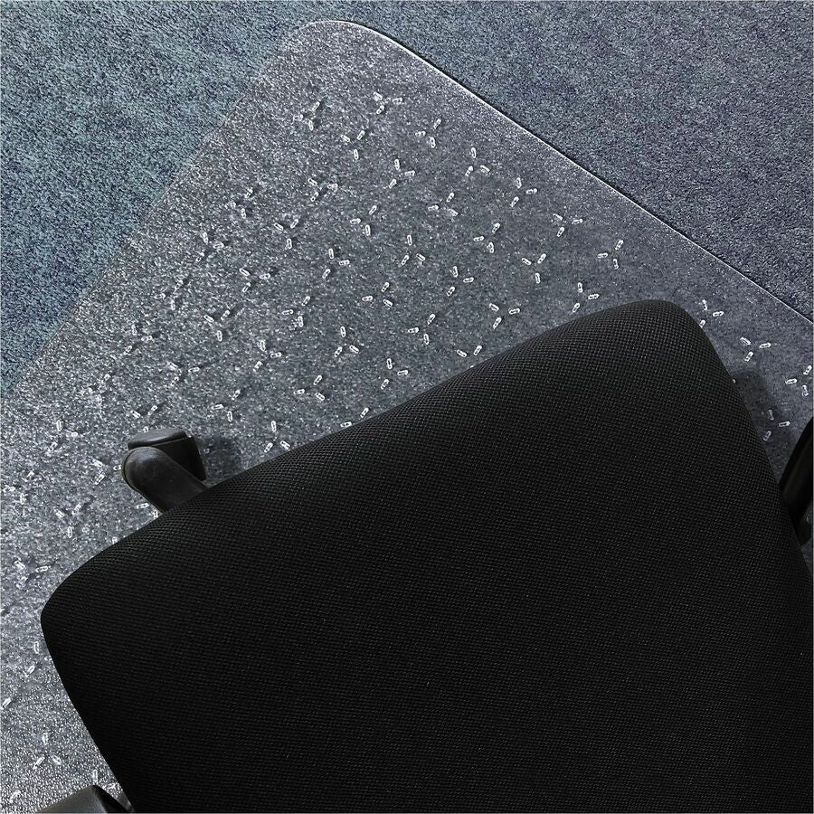 Floortex Cleartex TrYlok Chair Mat - Carpeted Floor, Chair, Indoor, Low Pile - 59" Length x 46" Width - Rectangular - Clear - 1 Each