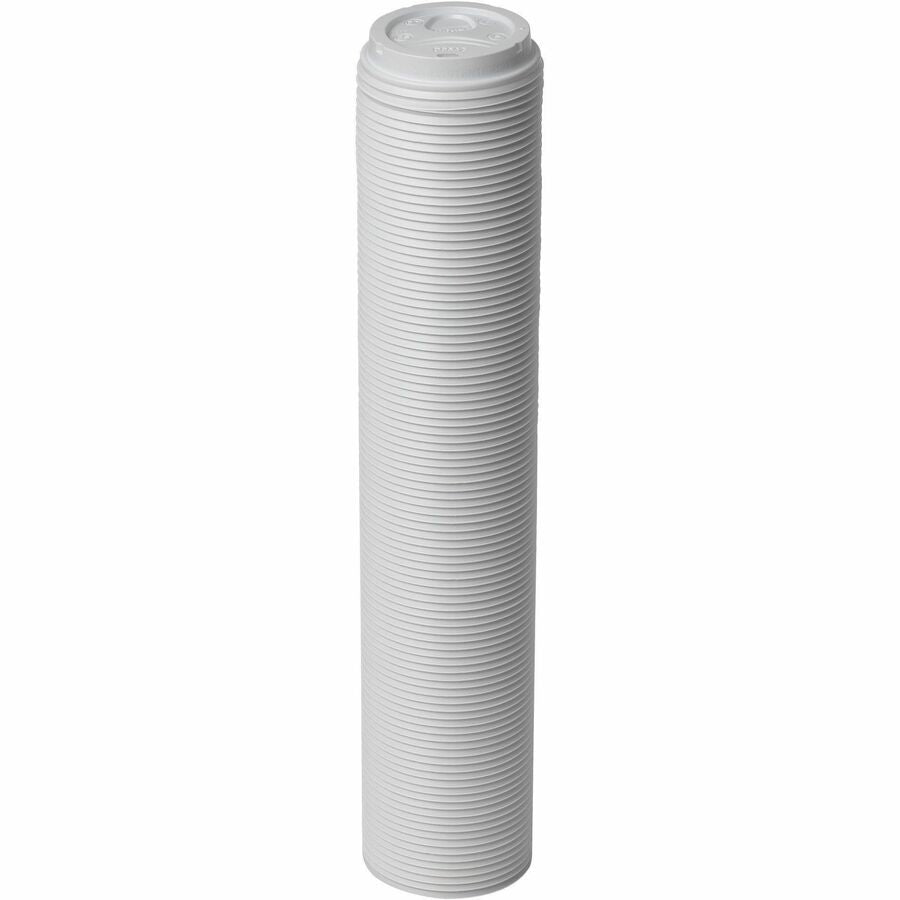 Dixie Hot Cup Lid - Dome - Plastic - White - 100 Lids/Pack - 10 / Carton