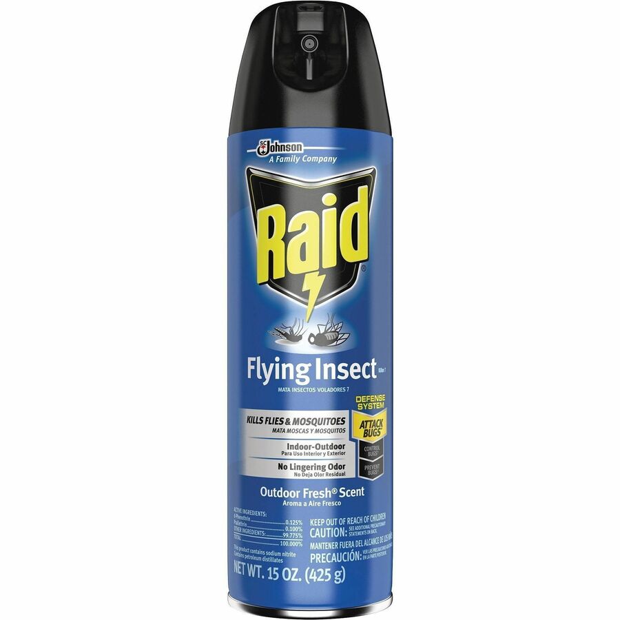 Raid Flying Insect Spray - Spray - Kills Flies, Mosquitoes, Gnats, Hornet, Moths, Fruit Fly, Wasp, Yellow Jacket, Boxelder Bug, Asian Ladybeetle - 15 fl oz - Off White - 12 / Carton