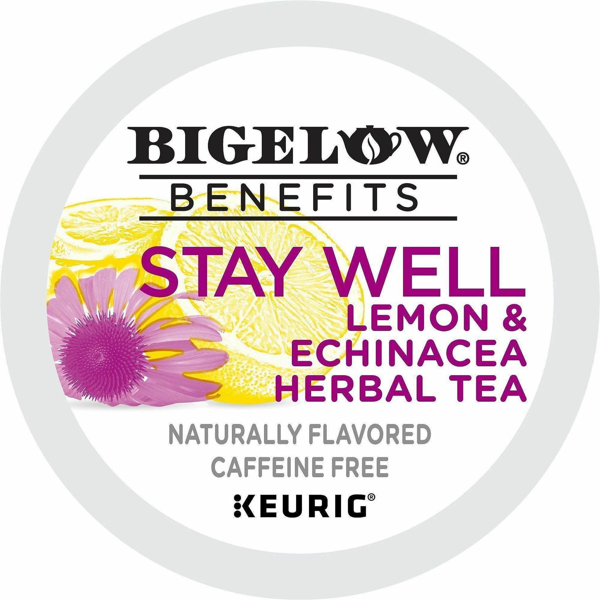 Bigelow&reg; Lemon & Echinacea Herbal Tea Herbal Tea K-Cup - Herbal Tea - 22 K-Cup - Caffeine-free - 4 / Carton