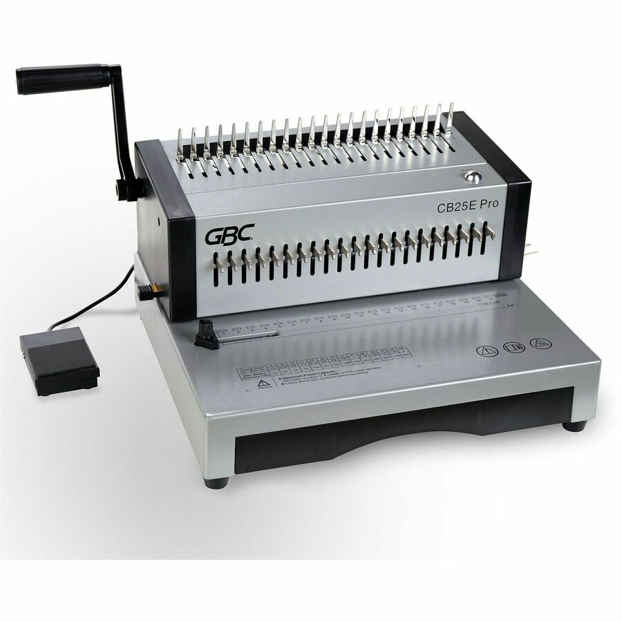 GBC CombBind CB25E Pro Punch/Bind Machine - CombBind - 500 Sheet(s) Bind - 25 Punch - 9.9" Height x 15.4" Width x 13.9" Depth - Gray