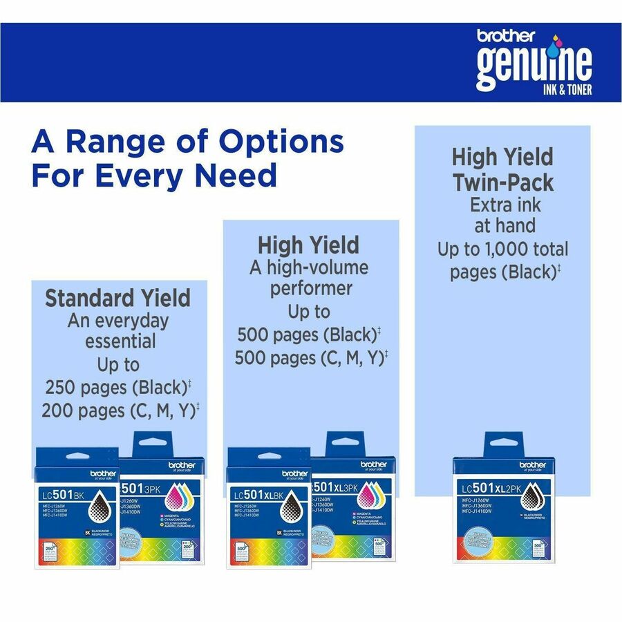 Brother Original High (XL) Yield Inkjet Ink Cartridge - Black - 1 Each - 500 Pages