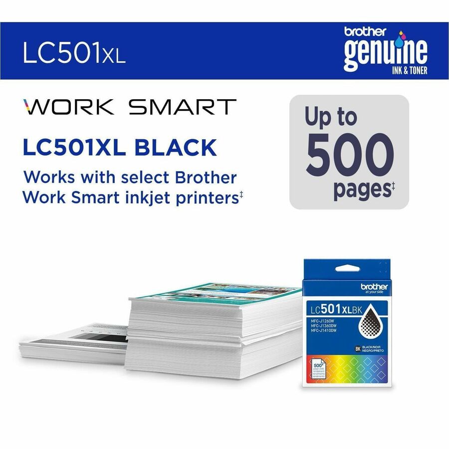 Brother Original High (XL) Yield Inkjet Ink Cartridge - Black - 1 Each - 500 Pages