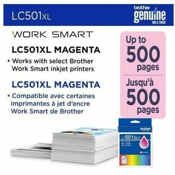 Brother Original High (XL) Yield Inkjet Ink Cartridge - Magenta - 1 Each - 500 Pages
