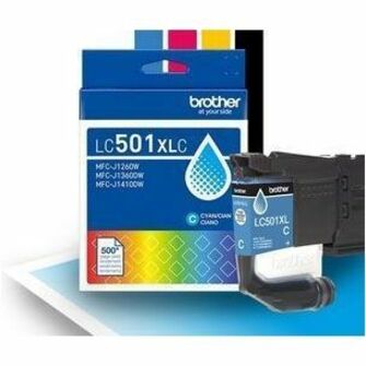 Brother LC501XLC Original High Yield Inkjet Ink Cartridge - Cyan - 1 Each - 500 pages