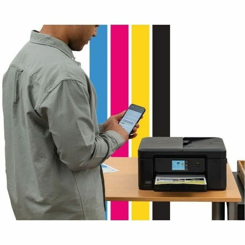 Brother Work Smart MFC-J1410DW Wired & Wireless Inkjet Multifunction Printer - Color - Copier/Printer/Scanner - 16 ppm Mono/9 ppm Color Print - 1200 x 6000 dpi Print - Automatic Duplex Print - Up to 2500 Pages Monthly - ADF Scanner - 1200 x 600 dpi Opt...