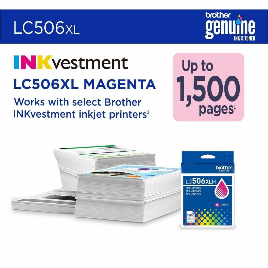 Brother LC506XLM Original High Yield Inkjet Ink Cartridge - Magenta - 1 Each - 1500 Pages