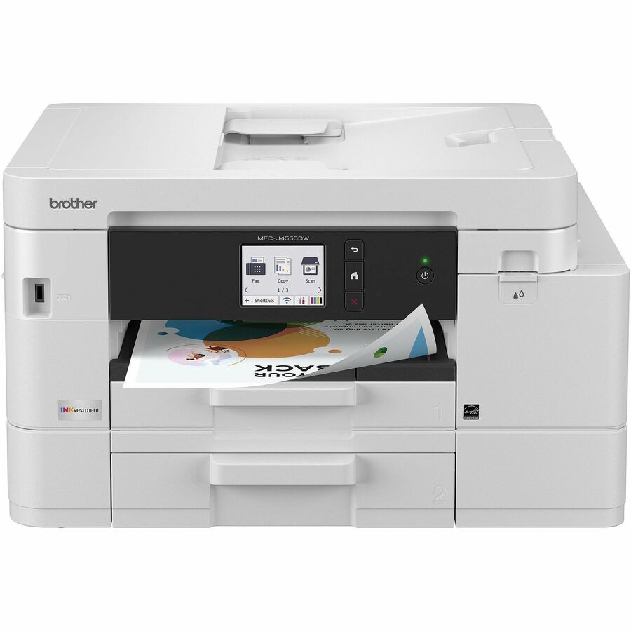 Brother MFC-J4555DW Wired Inkjet Multifunction Printer - Color - Copier/Fax/Printer/Scanner - 4800 x 1200 dpi Print - Ethernet - USB - 1 Each