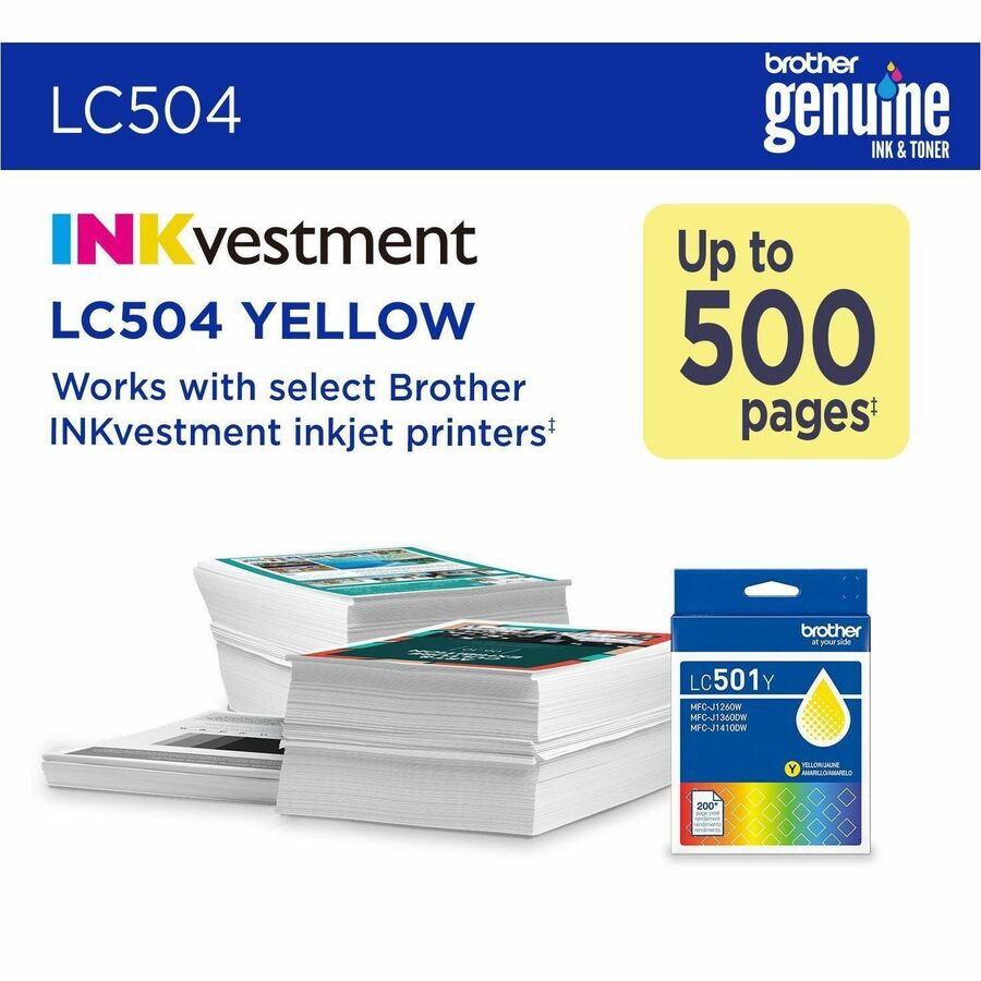 Brother Original Standard Yield Inkjet Ink Cartridge - Yellow - 1 Each - 500 Pages