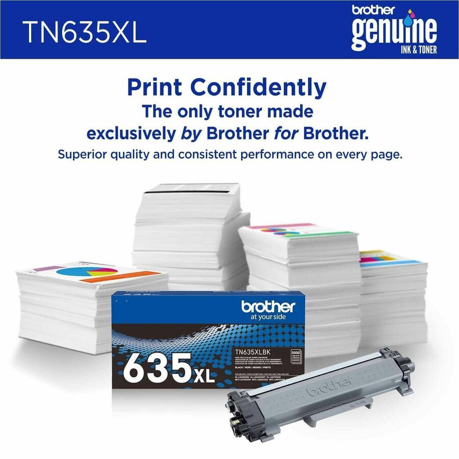 Brother TN-635XL Original High Yield Laser Toner Cartridge - Black - 1 Each - 5500 pages