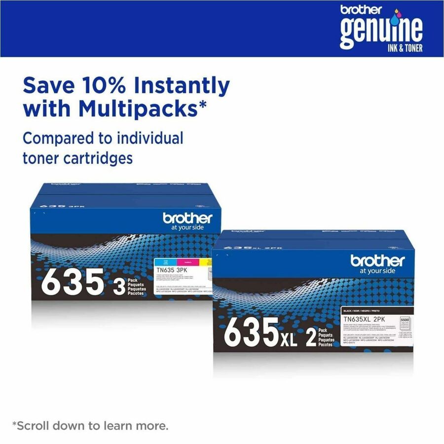 Brother TN-635XL Original High Yield Laser Toner Cartridge - Black - 1 Each - 5500 pages