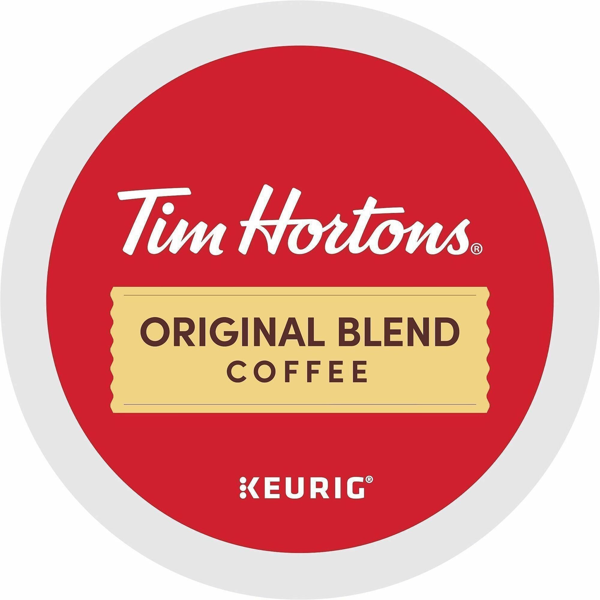 Tim Hortons K-Cup, Pod Original Blend K-Cups - Medium - 0.4 oz - 24 K-Cup - K-Cup, Pod - Original Blend - Kosher - 4 / Carton