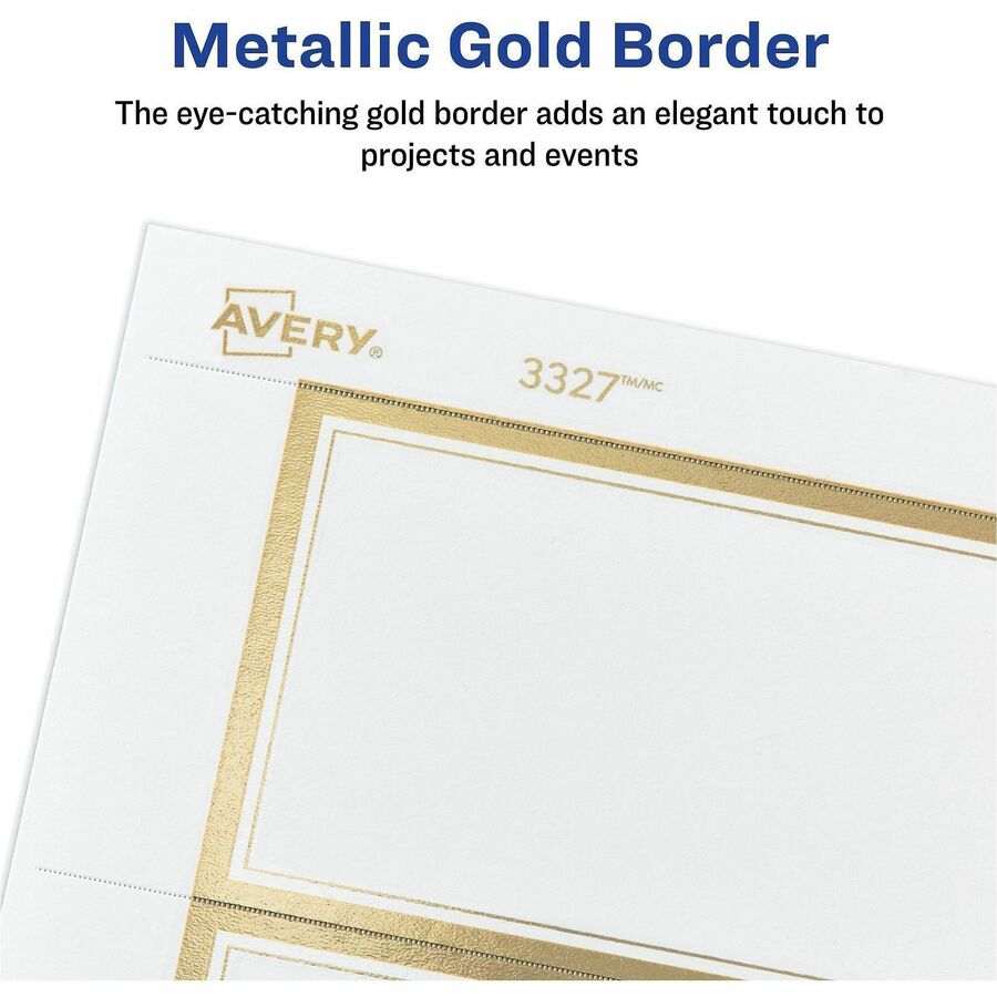 Avery Business Card - 2" x 3 1/2" - 80 lb Basis Weight - 216 g/m² Grammage - Pre-printed, Printable, Double-sided - White - 100 / Pack