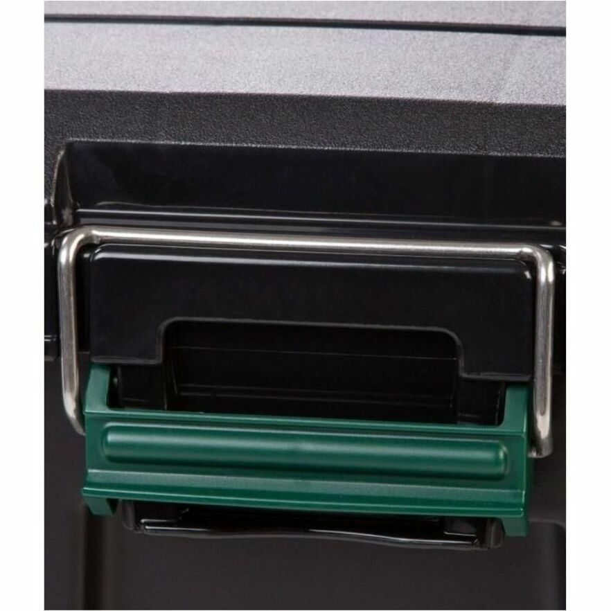 Remington Heavy-Duty Storage Container - External Dimensions: 30" Length x 16" Width x 15.3" Height - 75 lb - 20.50 gal - Lid, Buckle Latch Closure - Heavy Duty - Stackable - Polypropylene, Metal, Plastic - Black, Green - For Clothes, Document, Food St...