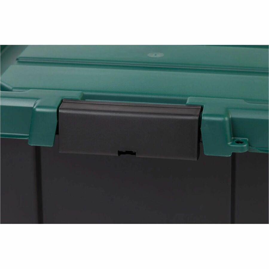 Remington 20QT Store-It-All Tote - Internal Dimensions: 13.75" Length x 8.50" Width x 9.50" Height - External Dimensions: 18.1" Length x 11.6" Width x 10.4" Height - 5 gal - Lid, Buckle Closure - Heavy Duty - Stackable - Black, Green - For Shoes, Makeu...