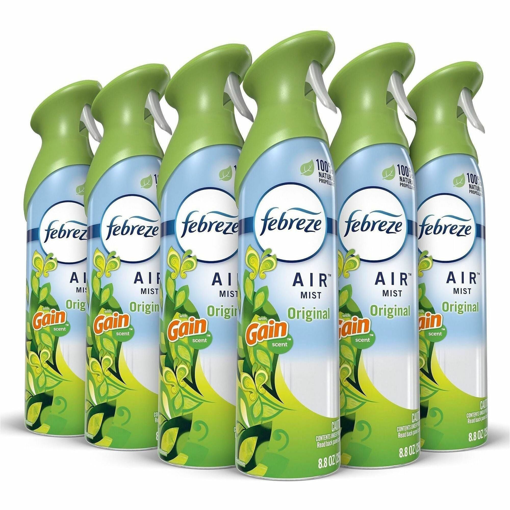 Febreze Air Freshener Spray - Spray - 8.8 fl oz (0.3 quart) - Gain Original - Odor Neutralizer, VOC-free - 6 / Carton