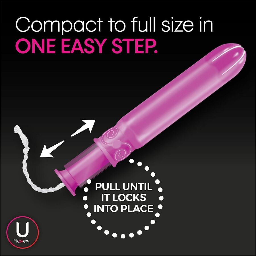 U by Kotex Click Compact Tampons - Regular - Anti-leak, Fragrance-free, Comfortable - 8 / Carton