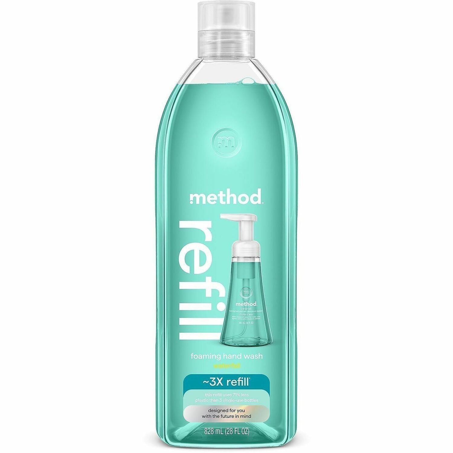Method Waterfall Foaming Hand Wash Refill - Waterfall Scent - 28 fl oz - Pump Bottle Dispenser - Hand - Blue - Cruelty-free, Paraben-free, Phthalate-free - 4 / Carton