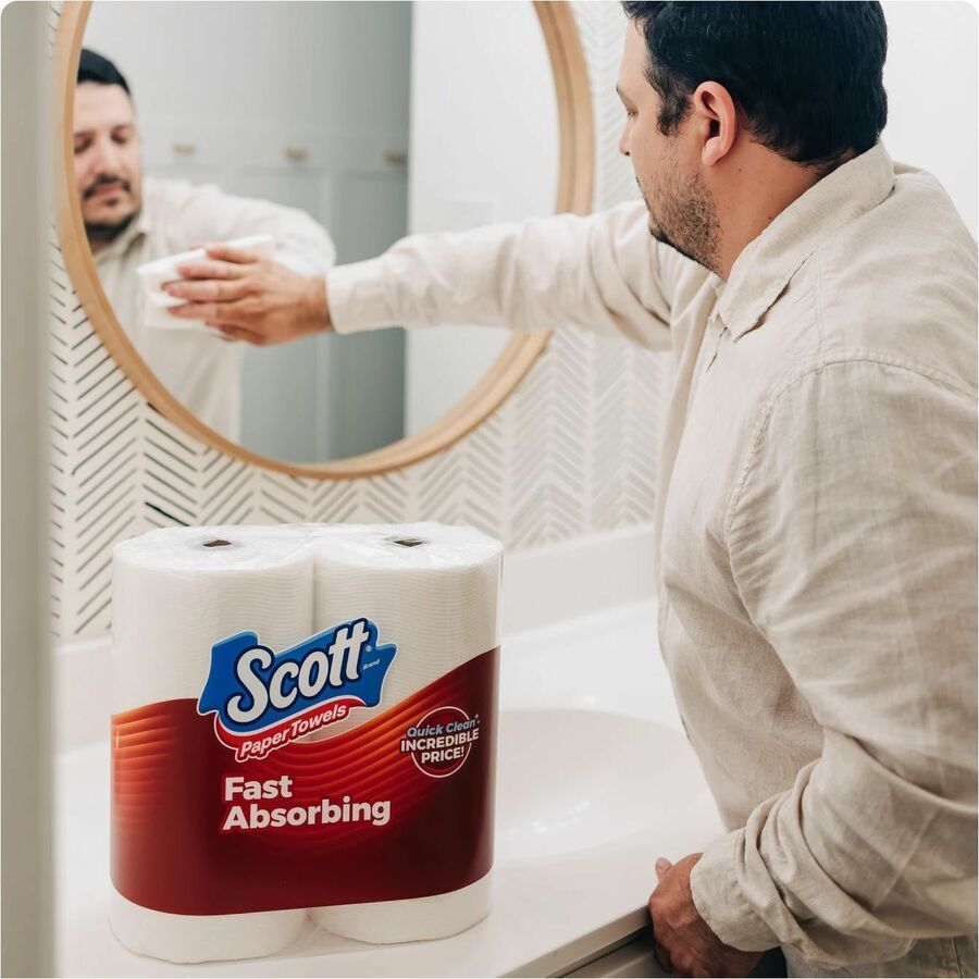 Scott Choose-A-Sheet Paper Towels - 62 Sheets/Roll - White - Paper - 6 / Pack