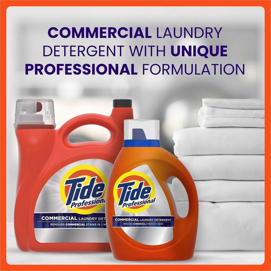 Tide Liquid Laundry Detergent - For Multipurpose - Ready-To-Use - Liquid - 170 fl oz (5.3 quart) - 129 Loads - Recommended For: Stain Remover - Orange - 4 / Carton
