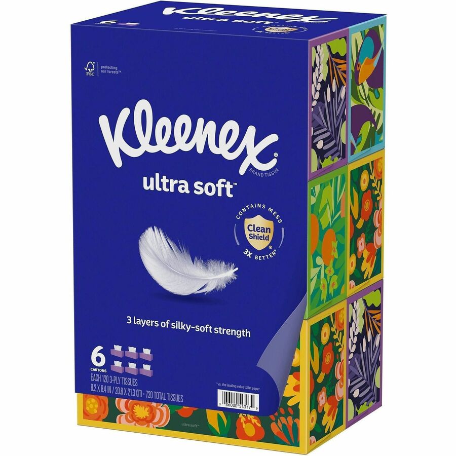 Kleenex Ultra Soft Tissues - 3 Ply - White - 6 / Pack