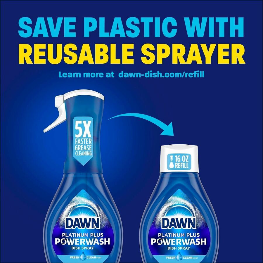 Dawn Powerwash Dish Spray - For Multipurpose - Spray - 16 fl oz (0.5 quart) - Fresh Clean Scent - Recommended For: Food Remover, Grease Remover, Grime Remover - Blue - 6 / Carton