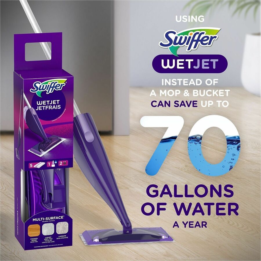 Swiffer WetJet Allin1 Mop System - Absorbent - Purple - 1 Carton