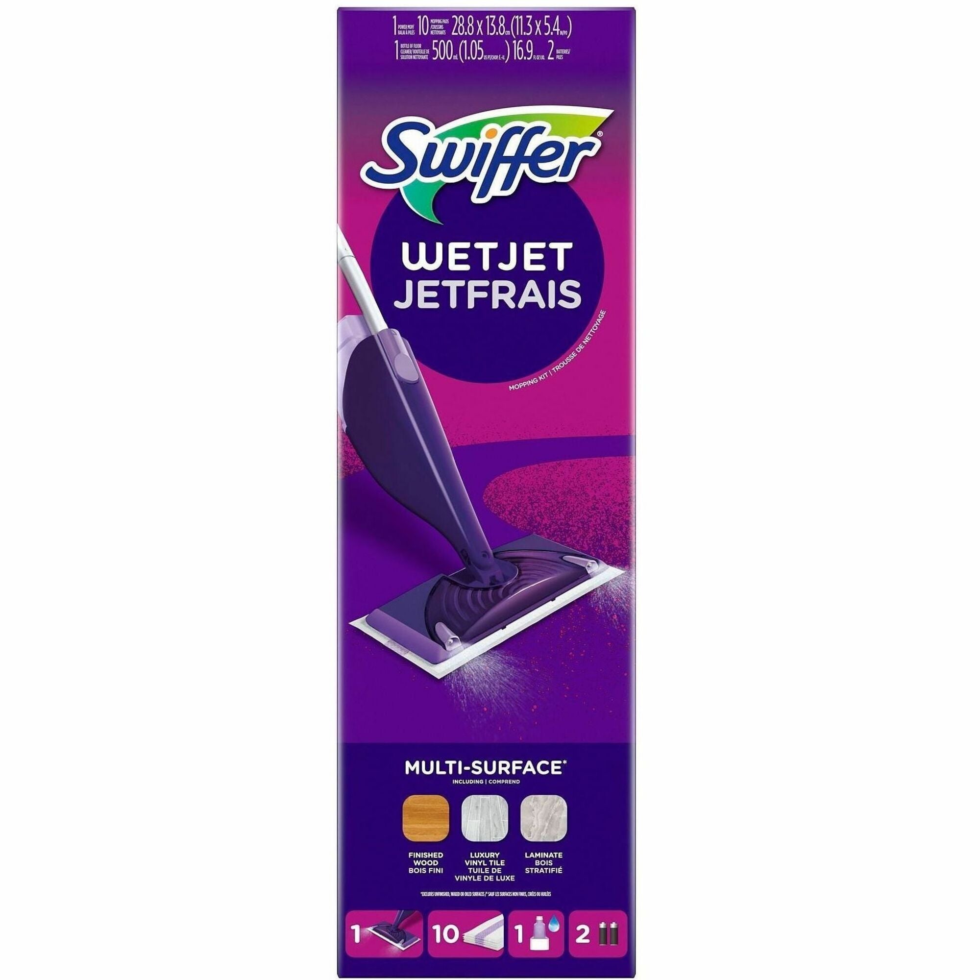 Swiffer WetJet Allin1 Mop System - Absorbent - Purple - 1 Carton