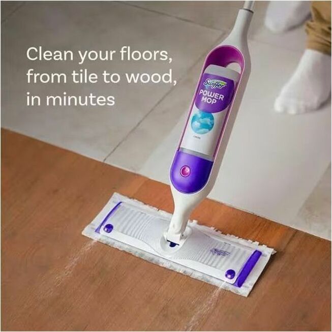 Swiffer PowerMop Multisurface Kit - Flexible - Purple - 1 Carton